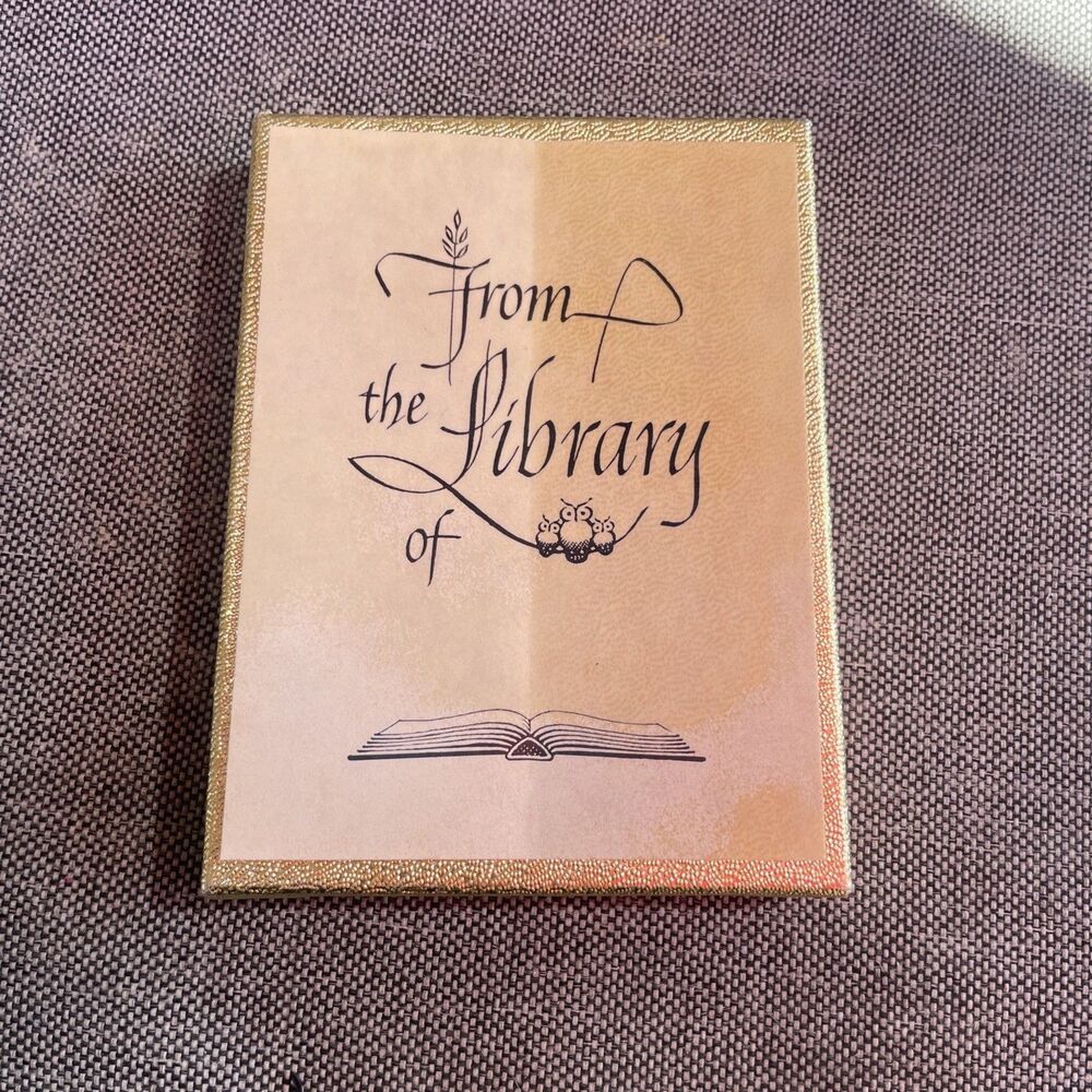 21 Vintage Antioch Bookplates From The Library Of Owl Family Set W/box Sticker